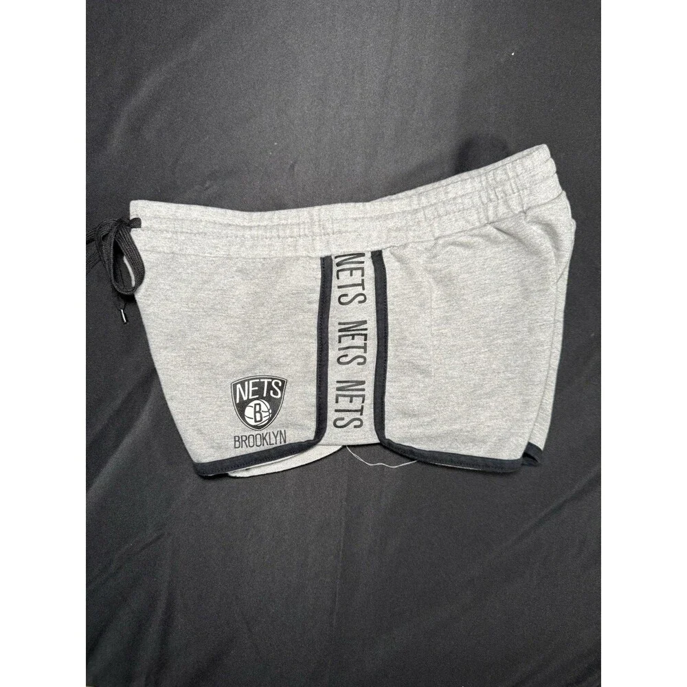 Y2K NBA New York Brooklyn Nets Micro Sweat Shorts Grey Small Basketball Flirty